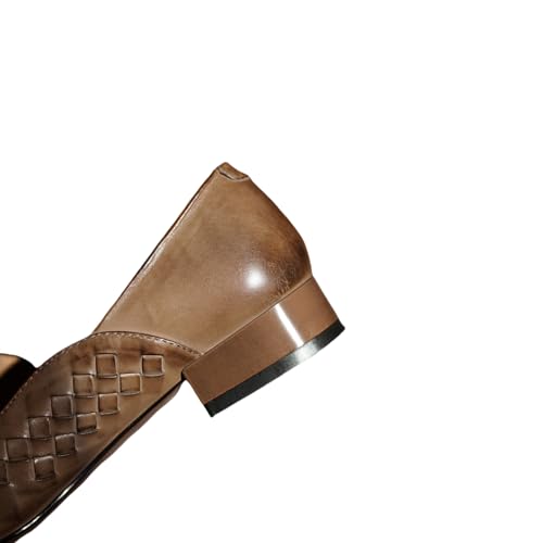 Image of TinaCus Genuine Leather Women's Square Toe Handmade Loafer Flats Shoes