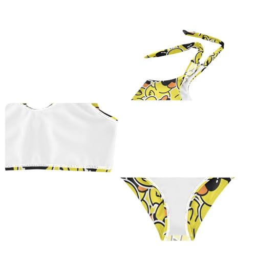 Wusikd Yellow Duck Girls Swimsuits Two Piece Funny Swimwear Bikini Set for for Girls Size 11-12T4