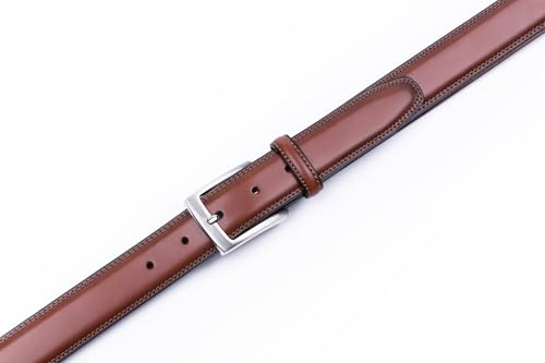Image of MILORDE Men's Genuine Leather Dress Belt, Handmade, 100% Cow Leather, Fashion & Classic Designs for Work Business and Casual