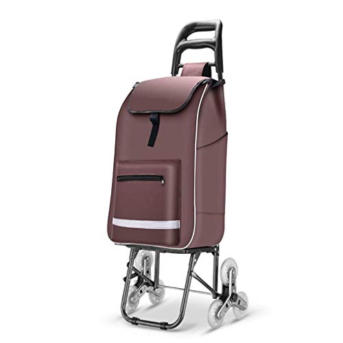 WLKINF Tragbarer Einkaufstrolley, ultraleicht, tragbar, faltbar, Aluminiumlegierung, 6 Räder, Einkaufswagen…