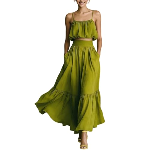 Robe deux pièces été jupe longue taille haute pour affiner la silhouette