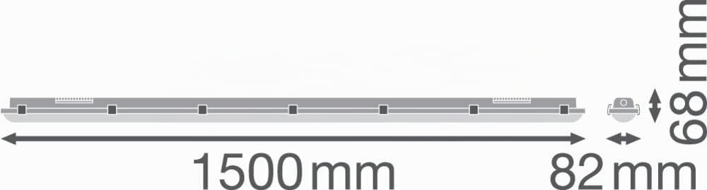 LEDVANCE Luminaires étanches | forme classique | DAMP PROOF 1500 46W 865 IP65 GY