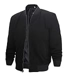Blingsoul Mens Black Suede Bomber Jacket - Lambskin Leather Jackets For Men | [1109155] Adamsville Black, XL