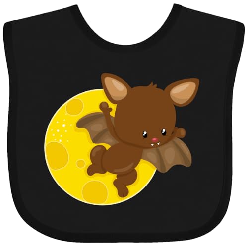 inktastic Cute Bat, Brown, Baby, Flying Bat, Moon Baby Bib