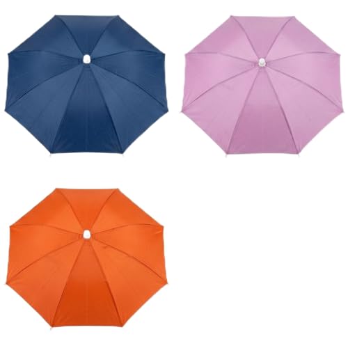 CtiUjdx 3Pcs Umbrella Hats Umbrella Hat Adult Fishing Umbrella Hands-Free Sun Protection Adjustable Headband Ideal For Rain & Sun Protection Fishing Outdoor Events Camping