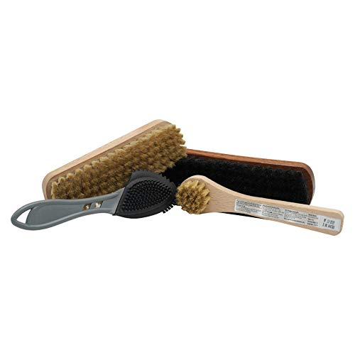 PRO Leather Shoe Brushes Combo Kit - Pack of 4 | Genuine Horse Hair Brush, Suede Brush, Gloss Brush, and Application Brush for All Kinds for Leather Shoes & Sneakers (B08TQK7665) Amazon Price History, Amazon Price Tracker