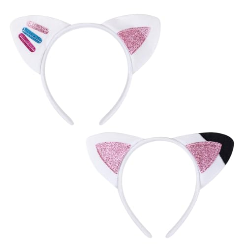 Dollhouse Set di Accessori per Capelli Bambini, 2 pezzi Fascia Capelli Gatto Cerchietto Capelli Orecchie Gatto Copricapo, design insidiato in con orecchie, Gadget Carnevale Mascherata Cosplay