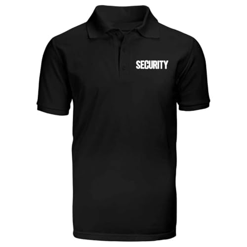 Polo unisex tipo oficial de seguridad, con impresión de transferencia térmica frontal y trasera