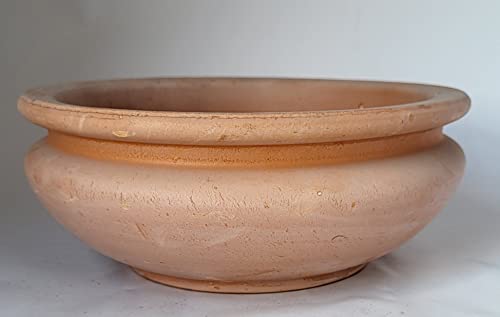 CIOTOLA CACHEPOT IN TERRACOTTA FATTA A MANO (SET 3 PEZZI) DIAMETRO CM. 22, ALTEZZA CM. 8 FIORIERA COTTO COCCIO PORTAPIANTA MADE IN ITALY