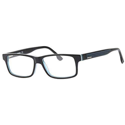 Diesel Black Rectangular Full Rim Frames for Men - DL5015 52 005