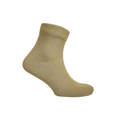 Image of Men & Women Police Khaki Dress Ankle Length Comed Cotton Socks Trekking Training Free Size - Pack Of 9 Pairs