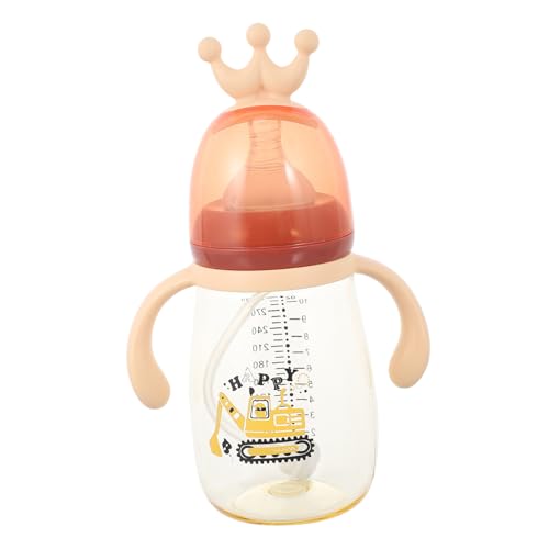 LRXIYODE Botella para Bebés con Pajita y Doble Asa Resistente Flexible y para Encías Vaso de Aprendizaje para Niña de Transición