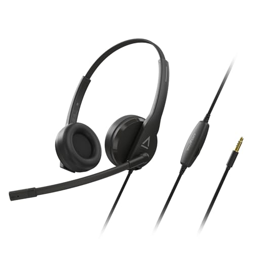 CREATIVE HS-230 USB & 3.5mm On-Ear Headset with Noise Cancelling Microphone, Built-in Mute/Volume Control, Plug and Play for Video Conferencing