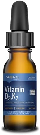 Vitamin D3 & K2 Liquid Drops | Vitamin D3 (5,000 IU) & Vitamin K2 as Menaquinone-7 (MK7) | Maximum Strength Faster Absorption | Soy/Gluten Free | Non GMO