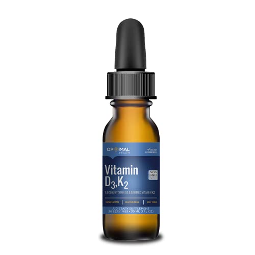 Vitamin D3 & K2 Liquid Drops | Vitamin D3 (5,000 Iu) & Vitamin K2 As Menaquinone-7 (Mk7) | Maximum Strength Faster Absorption | Soy/Gluten Free | Non Gmo #TOP1