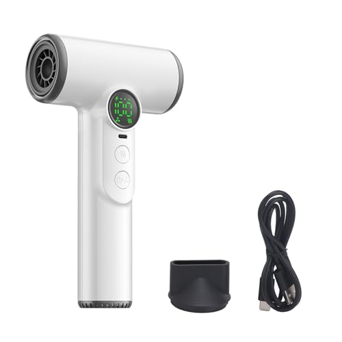 Secador de cabello recargable USB portátil con pantalla digital 3 velocidad 3 Configuración de temperatura para viajes de campamento de dormitorios