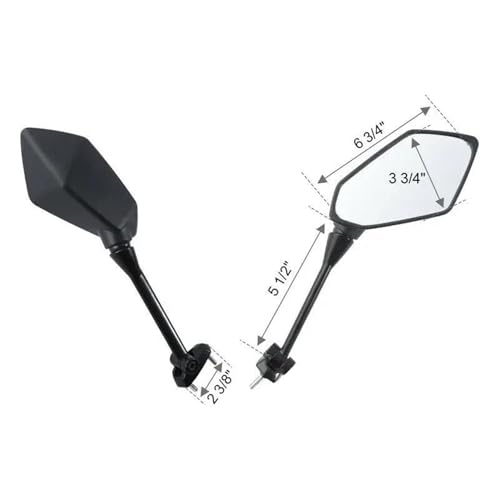 Rétroviseurs de moto pour Kawasaki Ninja 650R et ER6F noir