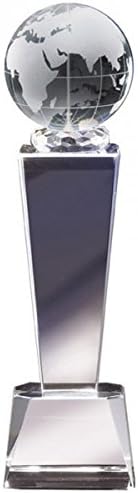 8.75" Globe Crystal Trophy with 4 Lines of Custom Text