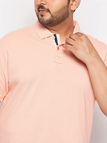 Image of Club York Men Cotton Blend Half Sleeve Polo Neck Solid Plus Size T-Shirt