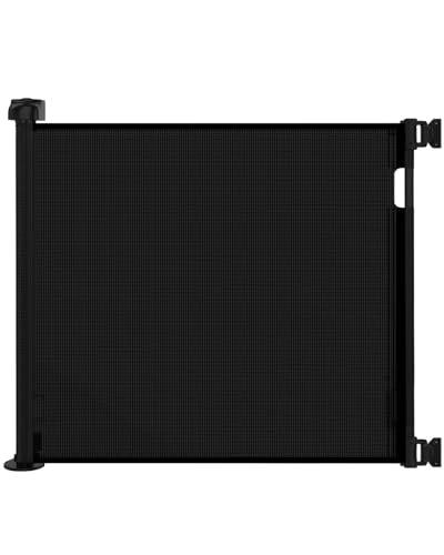 Image of Retractable Baby Gate for Doorways and Stairs, Mesh Safety Gate for Pet, Indoor & Outdoor Use, One-Hand Operation, Easy Installation, 33.6 inch Tall, Expands to 71 inch Wide（Black,33.6 inchx71 inch）