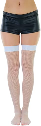 Image of ToBeInStyle Women's Sexy Nylon Versatile Fine Fishnet Thigh High Stockings w /Opaque Band
