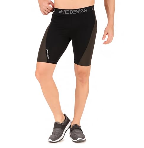 Image of Redesign Nylon Dual Color Compression Shorts for Multi-Sports with Back Zip Pocket