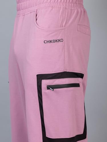 Image of CHKOKKO Men's Regular Fit Mid Rise Designer Track Pant Lower with Pocket