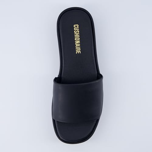 CUSHIONAIRE Kudos Platform Womens Sandals – Comfortable Open Toe Slip On Flat Slides, Casual Summer Sandals for Women 7