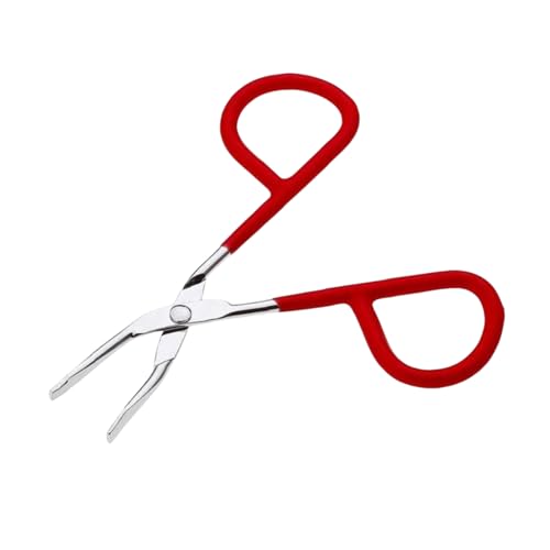1Pc Red yebrow Tweezer Stainless Steel Scissors Shaped Tweezers Slant Tip Tweezers Clip Hair Tweezer Beauty Tool(color Random) for Women Girl Shave and Hair Removal