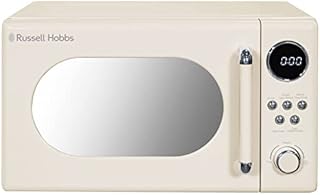Russell Hobbs RHM2044C Retro 20 Litre Cream Digital Microwave, 800W, Mirror Finish, 8 Auto Cook Settings, 5 Power Levels