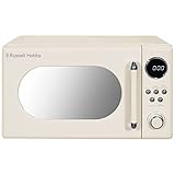 Russell Hobbs RHM2044C Retro-Mikrowelle, 20 l, cremefarben, digitale Mikrowelle, 800 W, Hochglanz-Finish, 8 automatische Kocheinstellungen, 5 Leistungsstufen