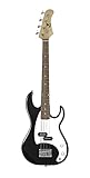 J Reynolds 4 String Electric Bass Guitar, Black, 7/8 Size (JR9B-A)