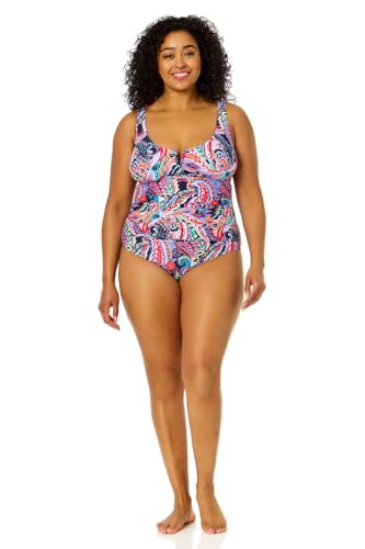 Women's Plus Size Paisley Parade V-Wire One Piece Swimsuit4