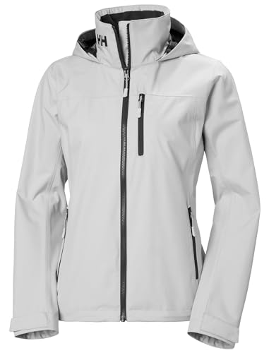 Helly Hansen Women's W Crew Hooded Jacket 2.0, Grey Fog, 2XL