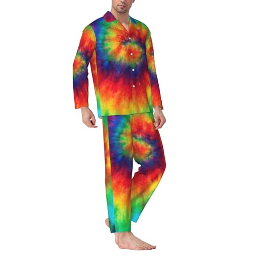 Pyjama à manches longues pour homme ensemble tie dye hippies