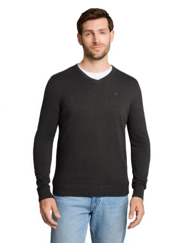 TOM TAILOR Herren Basic Strickpullover mit V-Ausschnitt
