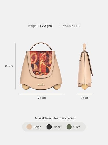 Image of ZOUK Women's Svara Sling Bag | Vegan Leather Bag | Crossbody + Top Handle with Adjustable Strap | Evening & Festive