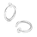 CrazyPiercing 8 pcs of Surgical Steel Clip on Non-pierced Hoops Fake Nose Lip Ear Rings Piercing (silver color)