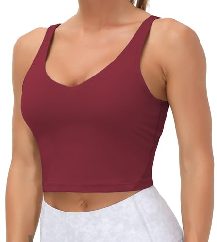 Image of THE GYM PEOPLE Womens' Sports Bra Longline Wirefree Padded with Medium Support