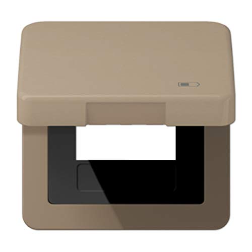 Couvercle rabattable chargeur double USB bronze-or bloc prise murale encastrable