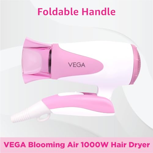 Image of VEGA T-3 TRIMMER for men, USB charging, quick charge, 90 minutes run time, cordless, travel lock - 20 length settings starting 0.4mm + VEGA Blooming Air 1000 Hair Dryer (VHDH-05), Color may Vary