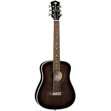 Luna Guitars 6 String Acoustic Guitar, Right SAF ART V, Distressed Vintage Brownburst