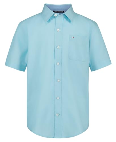 Lista de Ferrioni Niños comprados en linea. 40 Tommy Hilfiger Camisa Tejida de Manga Corta con Botones para niño, Extremo en el Extremo Curazao, 10-12