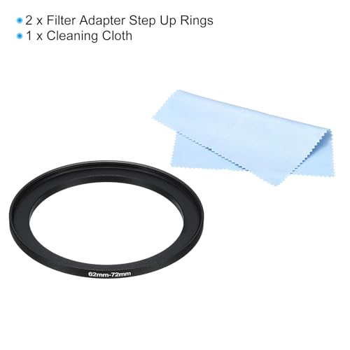 PATIKIL 62mm-72mm Metal Step Up Ring with Cleaning Cloth - Image 3