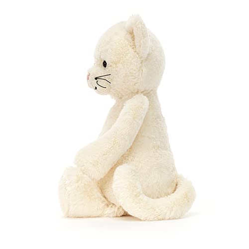 Jellycat Bashful Cream Kitten Stuffed Animal, Medium 12 inches - Cats & Kittens Plush Toy - Classic Children's Gift - Image 3