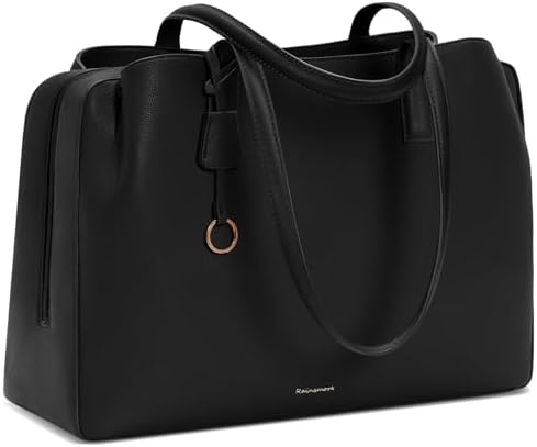 RAINSMORE Laptop Bags for Women 15.6 inch PU Leather Tote Bags fo...