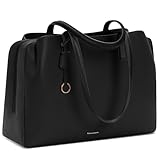 RAINSMORE Laptop Bags for Women 15.6 inch PU Leather Tote Bags for Women Larger Capacity Work Bag Women Handbag Computer Bag