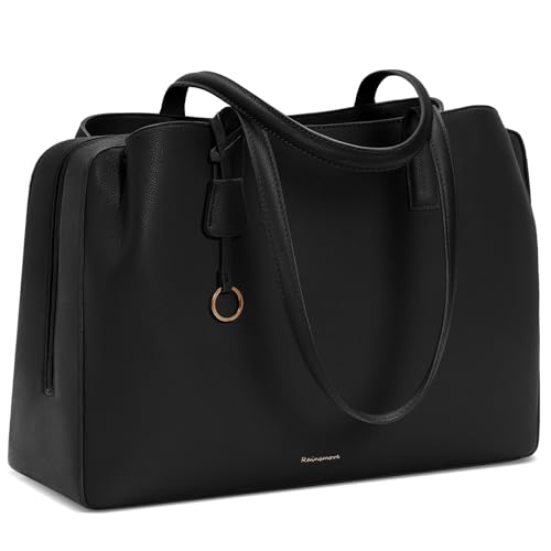 RAINSMORE Laptop Bags for Women 15.6 inch PU Leather Tote Bags fo...