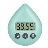 Yuanpgky Wasserdichter digitaler Timer mit Memory-Funktion und magnetischer Rückseite für Küche und Bad, kompaktes Design mit Aufhängelöchern und Saugnäpfen, für einfache Bedienung (hell und grün)