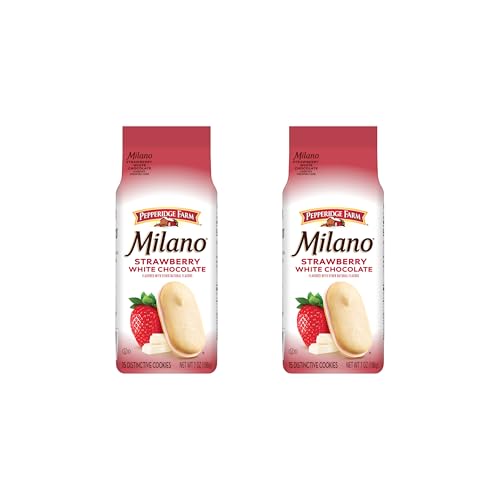 Image of Pepperidge Farm Milano White Chocolate Strawberry Flavored Cookies,7 Oz Bag,(Pack of 2)